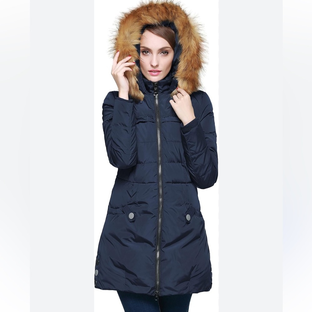 Orolay Women’s Down Winter Jacket with removable faux fur trim collar